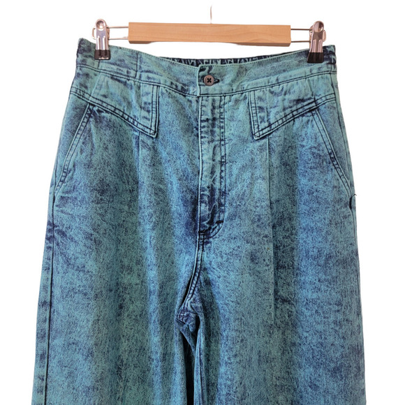 Vintage Teal Sundance 80's Acid Wash Denim Mom High Rise Pants Jeans Women's M - Picture 2 of 12